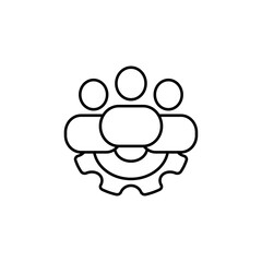 Teamwork icon set Flat isolated outline sign