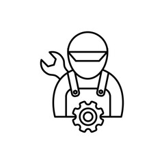Technician icon Flat isolated outline sign