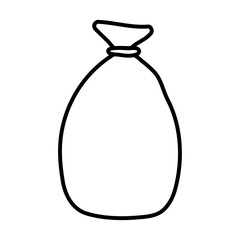 Trash bag icon Flat isolated outline sign