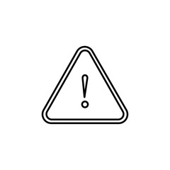 Warning icon Flat isolated outline sign
