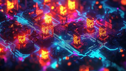 Cyberpunk Cityscape: Neon Glow