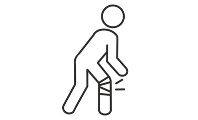 ケガをした人のシンプルなラインアイコン