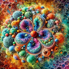 Cellular Bloom A colorful abstract representation of cells growi