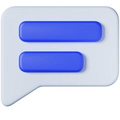 Blue Chat Message 3D Icon