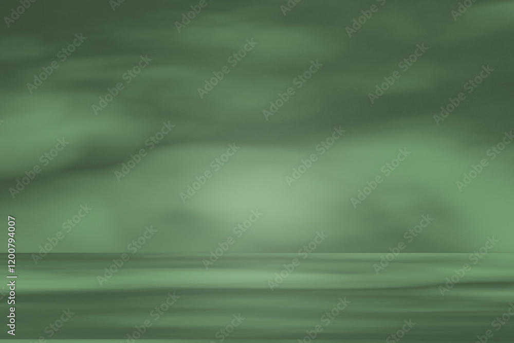 Aufkleber Wall interior background, studio and backdrops show products. with leaf shadow from window color green and white. background for text insertion and presentation of product	
