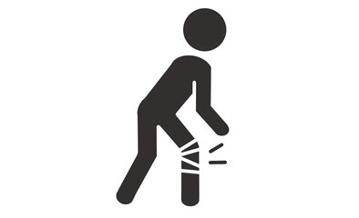 ケガをした人のシンプルなラインアイコン