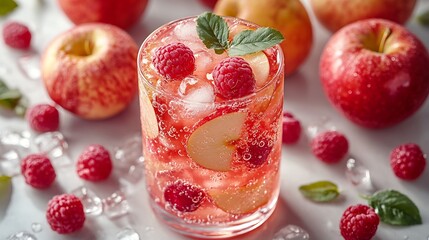Refreshing Raspberry Apple Fizz: A Summer Drink