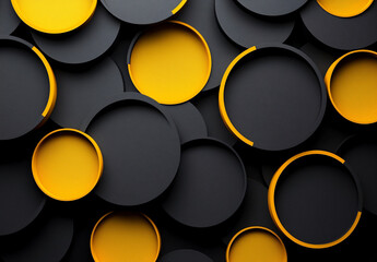 Abstract Black & Gold Circles
