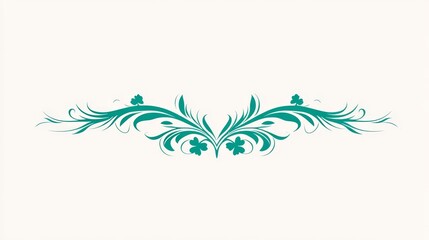 Elegant Teal Floral Design with Shamrocks for Decoration