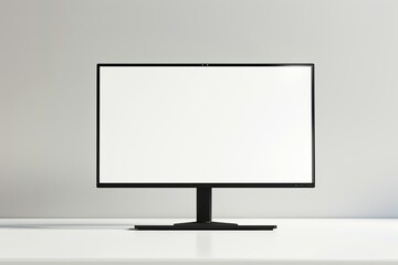 Clear Pixel Image of Desktop Computer Screen on White Mockup