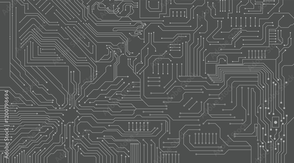 Poster circuit board vector seamless pattern.