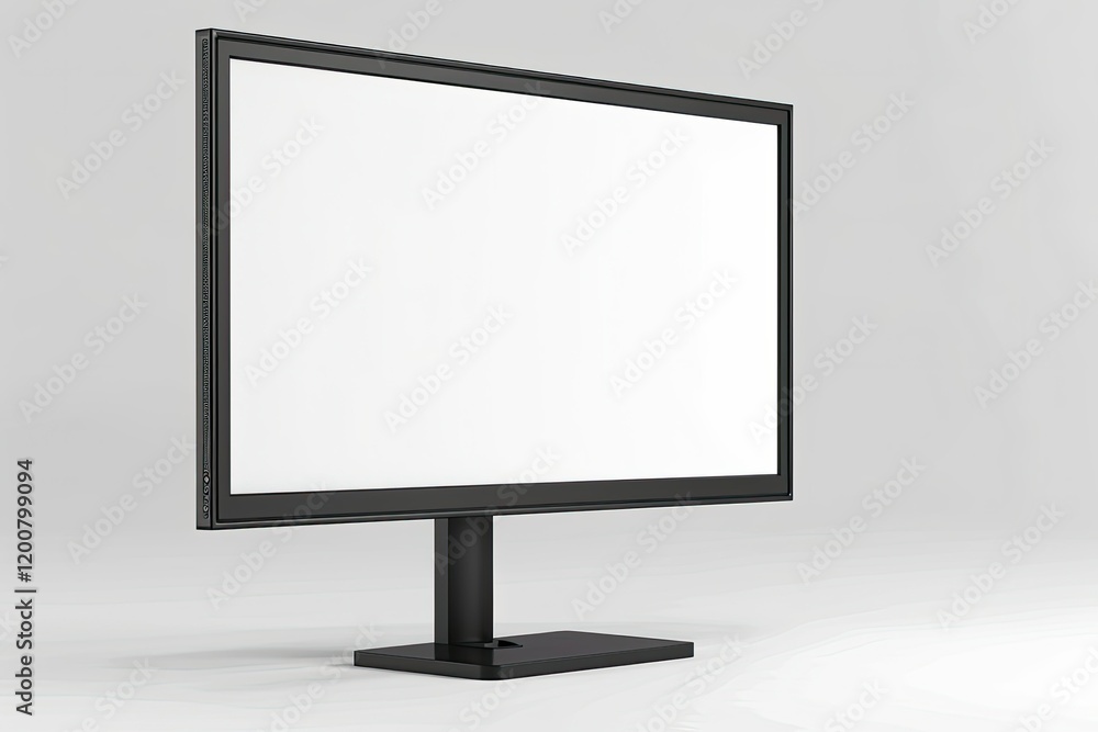 Poster detailed color image of a black computer monitor with a stand