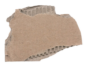 Transparent png of Torn Piece of Corrugated Cardboard with Exposed Inner Layer