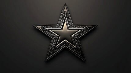 Obraz premium Ornate Black Metal Star Design On Dark Background