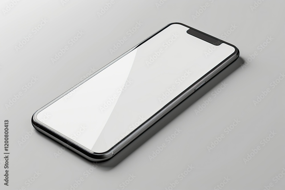 Poster realistic smartphone mockup cellphone frame with blank display vector mobile device concept