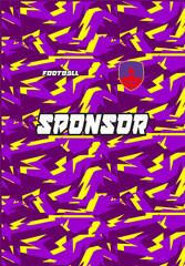 T-shirt sport jersey design template with geometric halftone background. Sport uniform in front view. Shirt mock up for sport club. Vector Illustration