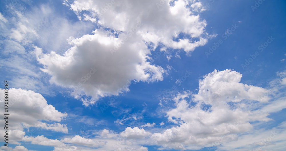 Wall mural clear blue sky background,clouds with background, blue sky background with tiny clouds. white fluffy