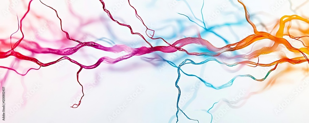 Aufkleber electric watercolor idea. colorful abstract lines creating a dynamic visual flow and energy effect.