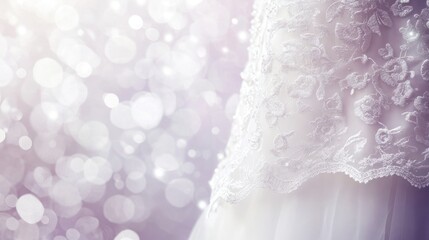 Fototapeta premium Elegant Wedding Dress Lace Detail, Bridal Gown Texture