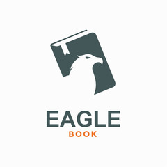 eagle book simple logo in negative space