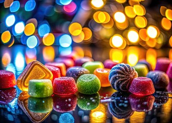 Fototapeta premium Capture the allure of candy in low light: dark, moody, and delicious.
