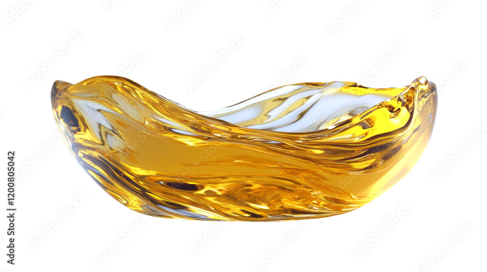 Aufkleber a digitally rendered image shows a golden liquid forming a bowl-like shape against a black backgroun