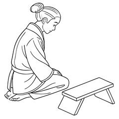Wooden Meditation Stool