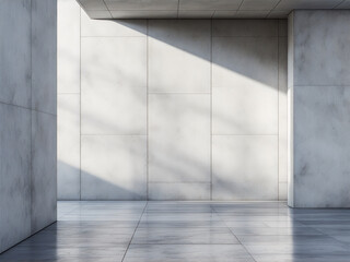 Obraz premium Minimalist Concrete Room with Sunlight