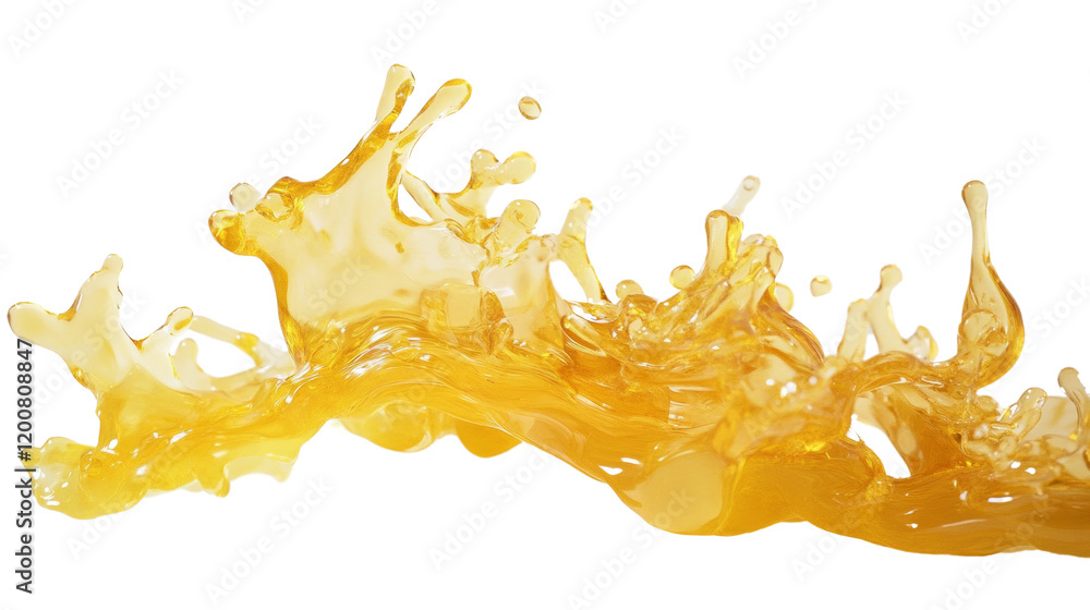 Poster a dynamic splash of golden liquid against a black background showcasing its texture and movement.