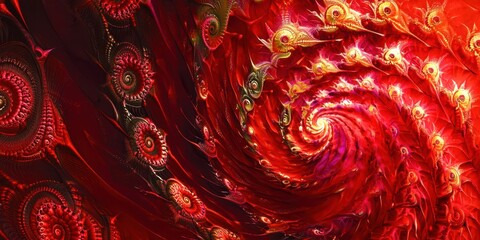 Red spiral with yellow dots