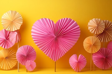 Obraz premium A Bold Pink Heart with a Puffy Voluminous Appearance.