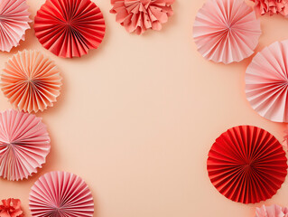 Obraz premium Pink & Red Paper Fans