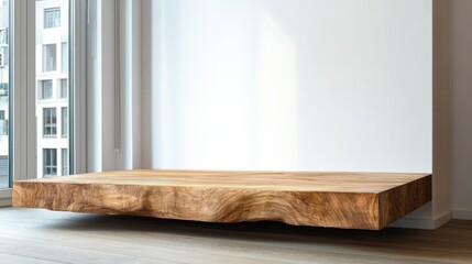 Modern Minimalist Interior Design with a Stunning Live Edge Wood Slab