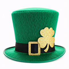 Vibrand Green leprechaun gold hat isolated on white background