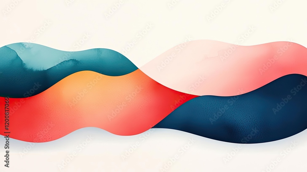 Poster distressed watercolor concept. abstract waves of colors create a dynamic visual experience for creat