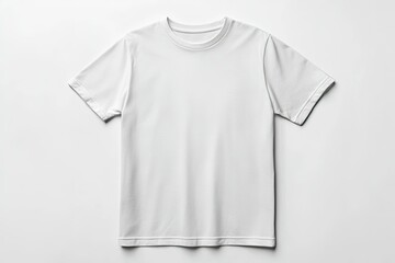 Detailed Color Picture of White T Shirt Realistic Photo on White Background