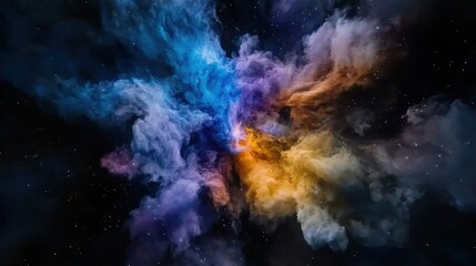 Fototapeta premium A colorful cloud of gas and dust in space