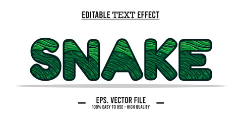 year of the snake, Chinese New Year, snake typography word art illustration, editable text effect, EPS vector file