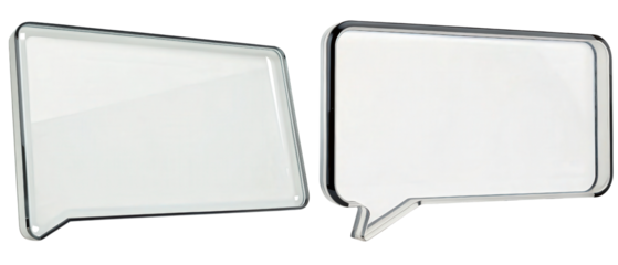 Two blank speech bubbles isolated with transparent background
