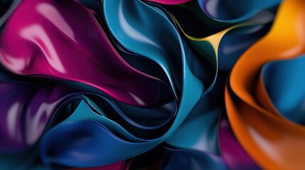 Obraz premium A colorful piece of fabric with a blue and orange stripe