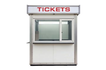 White ticket booth isolated with transparent background