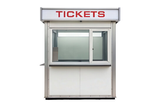 White ticket booth isolated with transparent background