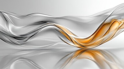 Abstract Gray and Gold Liquid Wave Design