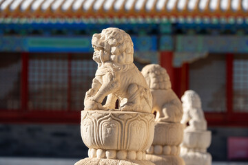 Stone lions in Forbidden City