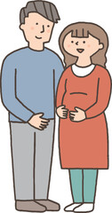 妊婦の女性と夫