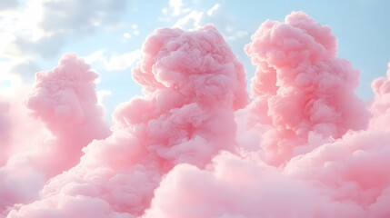 Pink cloudscape, dreamy sky, pastel background, fantasy, design