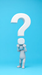 white 3d figure with question mark