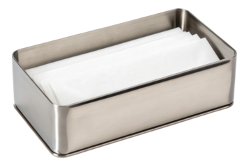 Metal tissue box isolated with transparent background