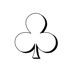 Clubs / Playing cards clover isolated symbol