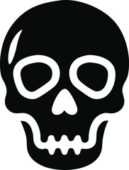 Skull Silhouette Vector: Minimalist Illustration for Gothic and Halloween Themes
